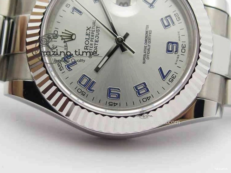 41mm Blue Maker SS Dial SA3136 Bracelet Arabic Silver SS Best On BP 116334 Edition II DateJust 0223